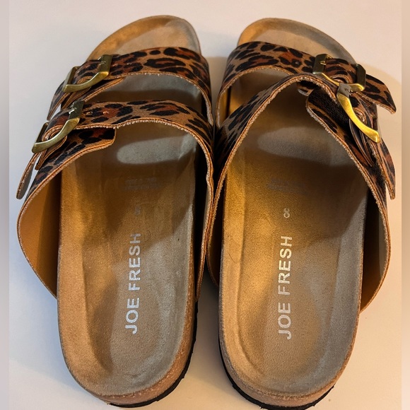 Ladies Joe Fresh cheetah sandals Size 8. Brand New Never Used - Picture 2 of 6